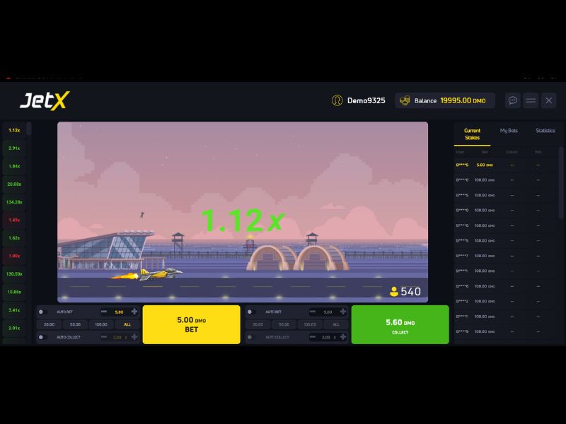 Características del juego JetX