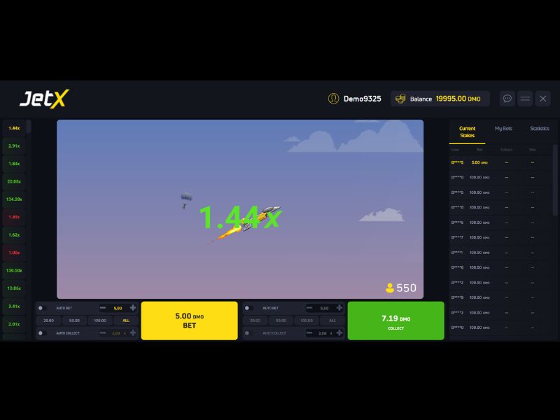 Versión de demostración de JetX