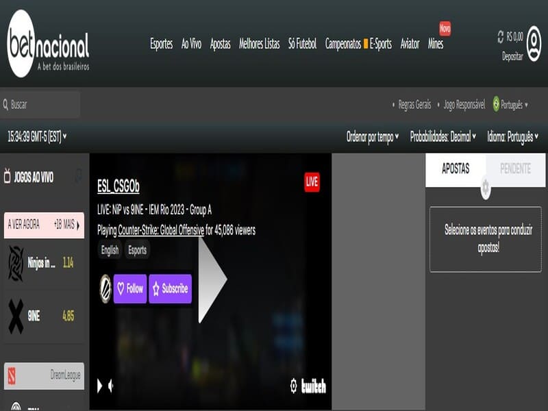 Sección completa de e-juegos en Betnacional